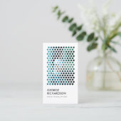 白の写真の円のパターン(垂直) 名刺 (スタンド正面)