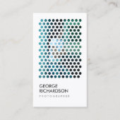 白の写真の円のパターン(垂直) 名刺 (正面)