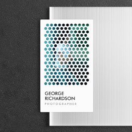 白の写真の円のパターン（垂直） 名刺