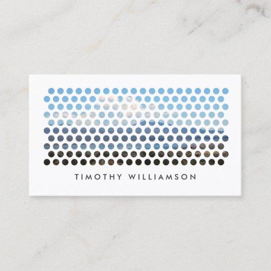 白の写真の円のパターン（水平） 名刺 (正面)