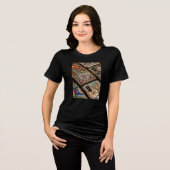 白の半袖の女性の携帯電話 トライブレンドTシャツ (正面全面)