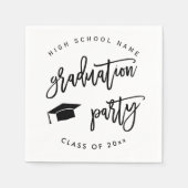 白の卒業式パーティークラス・オブ・カクテル スタンダードカクテルナプキン (正面)