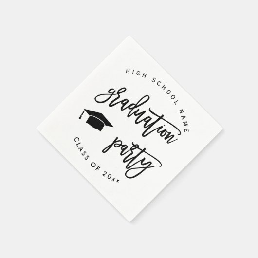 白の卒業式パーティークラス・オブ・カクテル スタンダードカクテルナプキン (角)