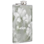 白の印象派の植物芸術と名前 フラスク (右)