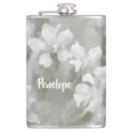 白の印象派の植物芸術と名前 フラスク