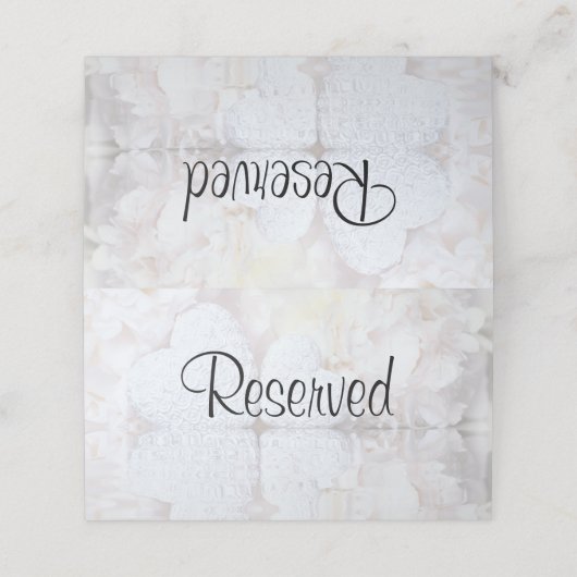 白の反射の結婚予約座席表 プレイスカード (外部開封)