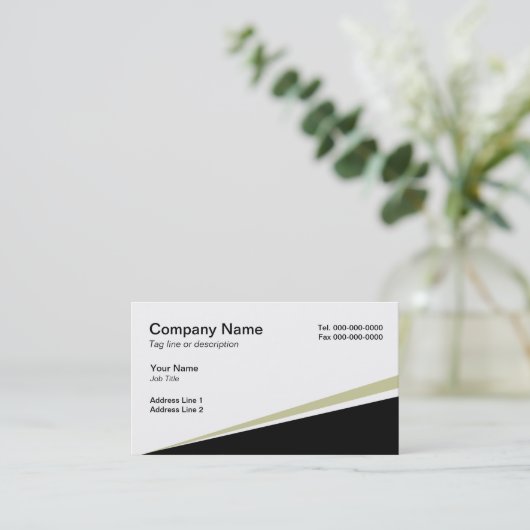 白の名刺テンプレートの三角形 名刺 (スタンド正面)