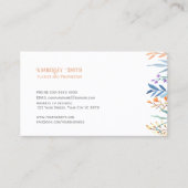 白の名刺、オレンジと青のワイルドフラワー 名刺 (正面)