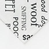 白の名前を持つ小さな黒いボーン フリースブランケット (角)