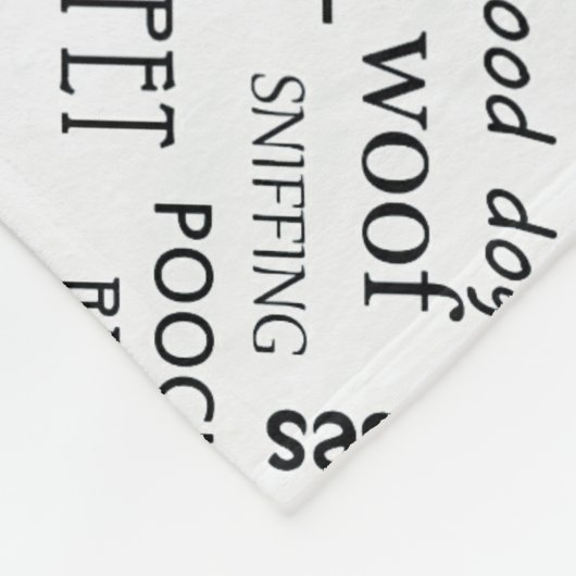 白の名前を持つ小さな黒いボーン フリースブランケット (角)