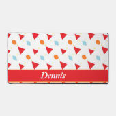 白の図形パターン デスクマット (正面)