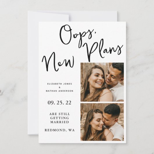 白の変更結婚日の延期 セーブザデート (正面)