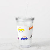 白の多彩な小型車 アクリルタンブラー (裏面)