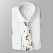 白の多色のなオンドリ ネクタイ (タイ)