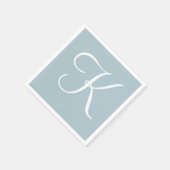 白の大きいモノグラエレガントム |パステルブルー スタンダードカクテルナプキン (角)