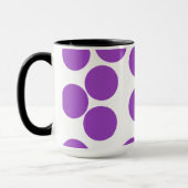 白の大きい紫色の点 マグカップ (左)