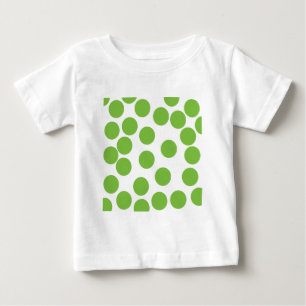 白の大きい薄緑色の点 ベビーTシャツ