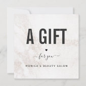 白の大理石のエレガント美しいモダンサロンロゴの追加 (正面)