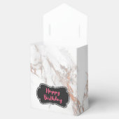 白の大理石テクスチャハッピーバースデー フェイバーボックス (オープン)