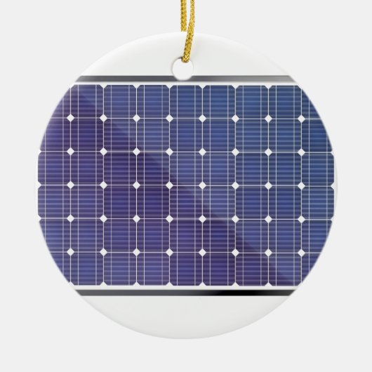 白の太陽電池パネル セラミックオーナメント (正面)