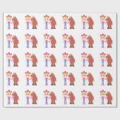 白の女性のカーボーイそして子馬 ラッピングペーパー (フラット)