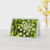 白の女王アンのレースフラワー カード (黄色い花)