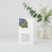 白の孔雀の羽 名刺 (スタンド正面)