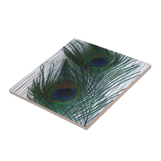 白の孔雀 タイル (側面)