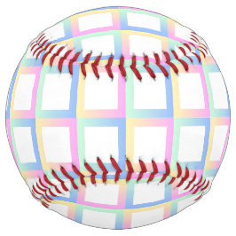 白の対称グラデーショ市松模様にン・パターン・フレーム ソフトボール