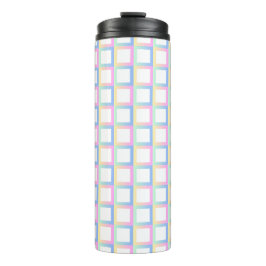 白の対称グラデーショ市松模様にン・パターン・フレーム タンブラー