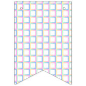 白の対称グラデーショ市松模様にン・パターン・フレーム バンティングフラッグ (第2の旗)