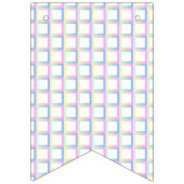 白の対称グラデーショ市松模様にン・パターン・フレーム バンティングフラッグ (第3の旗)