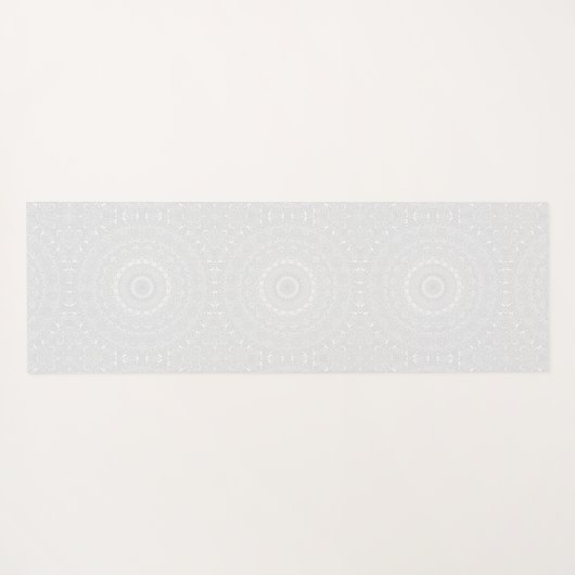 白の幾何学模様 ヨガマット (裏面(横))