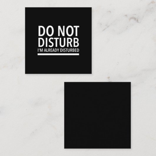 白の引用文を乱おもしろいさない スクエア名刺 (正面/裏面)