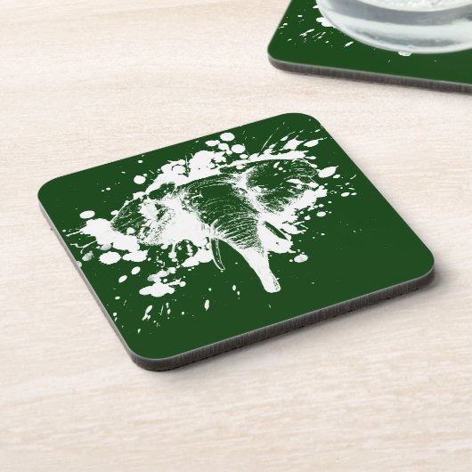 白の怒っている象 コースター (左側)