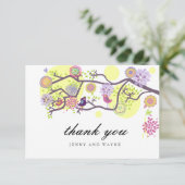 白の愛結婚鳥のサンキューカード サンキューカード (スタンド正面)