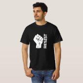 白の抵抗の握りこぶし 0002 Tシャツ (正面フル)