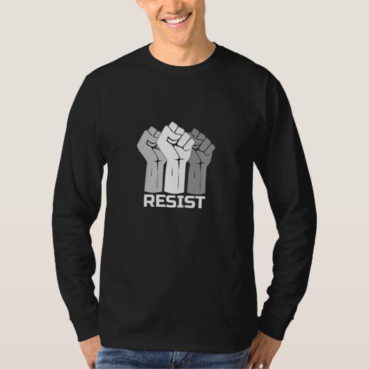 白の抵抗の握りこぶし 0003 Tシャツ (正面)