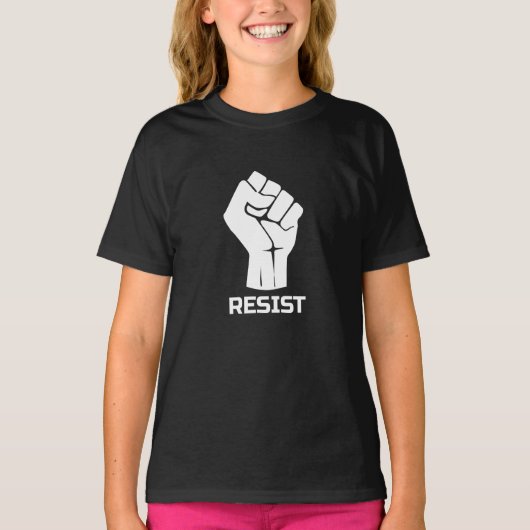 白の握りこぶしレジスト Tシャツ (正面)