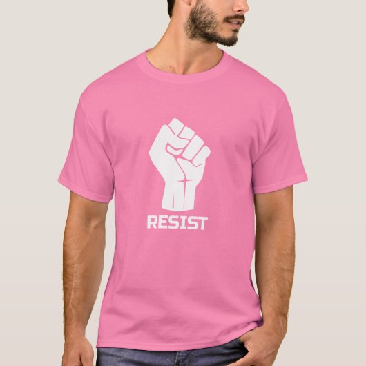 白の握りこぶしレジスト Tシャツ (正面)