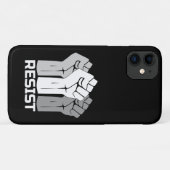 白の握り拳レジスト - 0003 Case-Mate iPhoneケース (裏面(横))