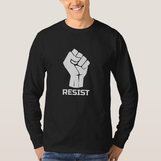 白の握り拳レジスト Tシャツ (正面)