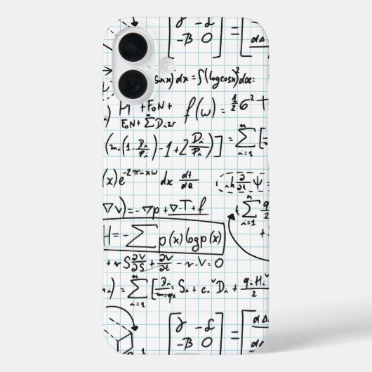白の数学公式 サイエンス スマホケース Case-Mate iPhoneケース (裏面)
