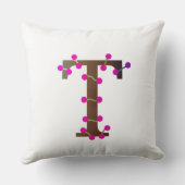 白の文字T装飾イニシャル クッション (裏面)