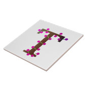 白の文字T装飾イニシャル タイル (側面)