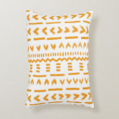 白の日泥布アフリカパターンのパス アクセントクッション (正面(垂直))