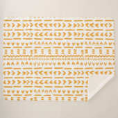 白の日泥布アフリカパターンのパス シェルパブランケット (正面(横))