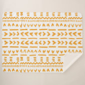 白の日泥布アフリカパターンのパス シェルパブランケット (正面(横))