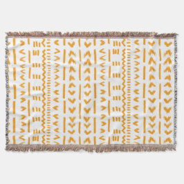 白の日泥布アフリカパターンのパス スローブランケット