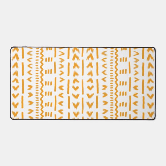 白の日泥布アフリカパターンのパス デスクマット (正面)